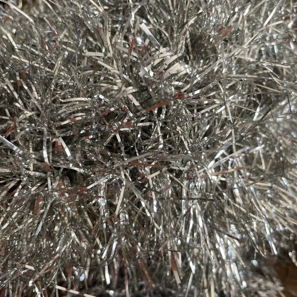 20’ Silver Wired Christmas Tinsel Garland 240”